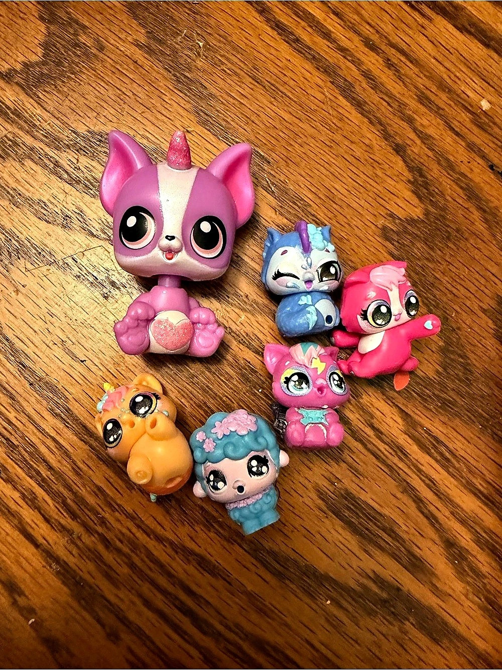 Lot of 6 Colorful Toy Figures